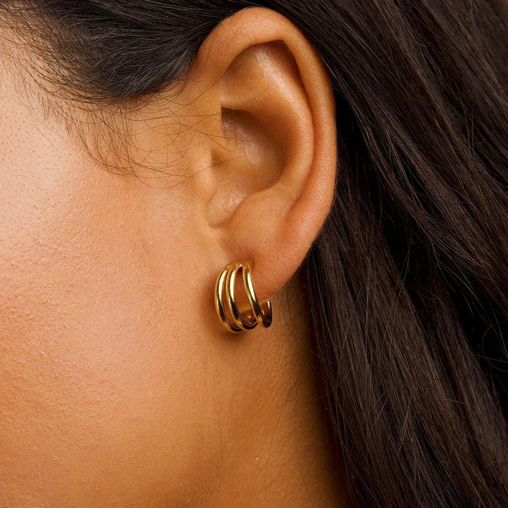 Pendientes de aro con aguja