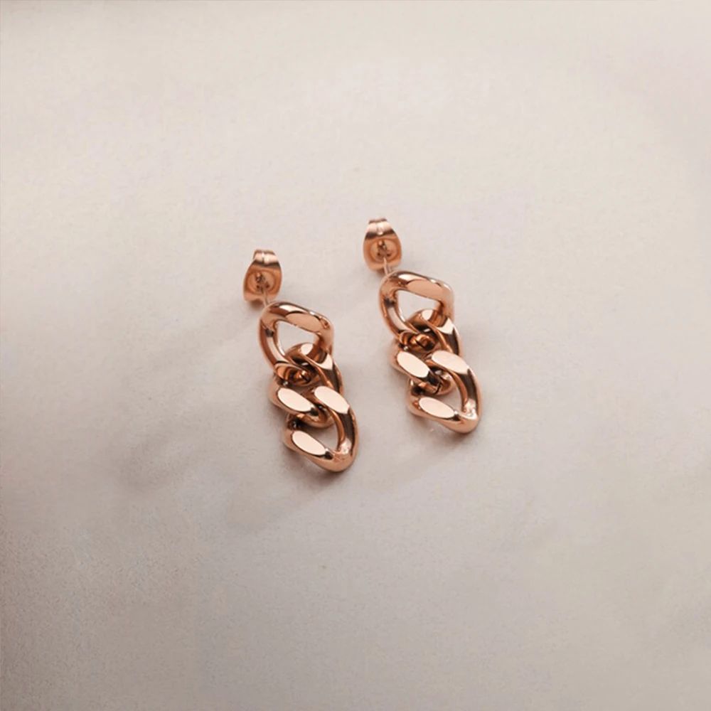 Pendientes de cadena de eslabones cubanos