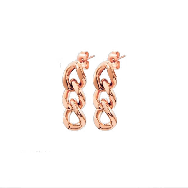 Pendientes de cadena de eslabones cubanos