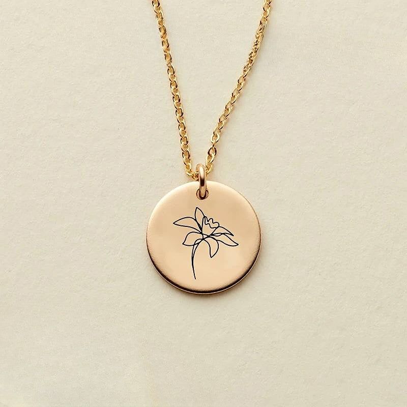 Birth Month Flower Necklace