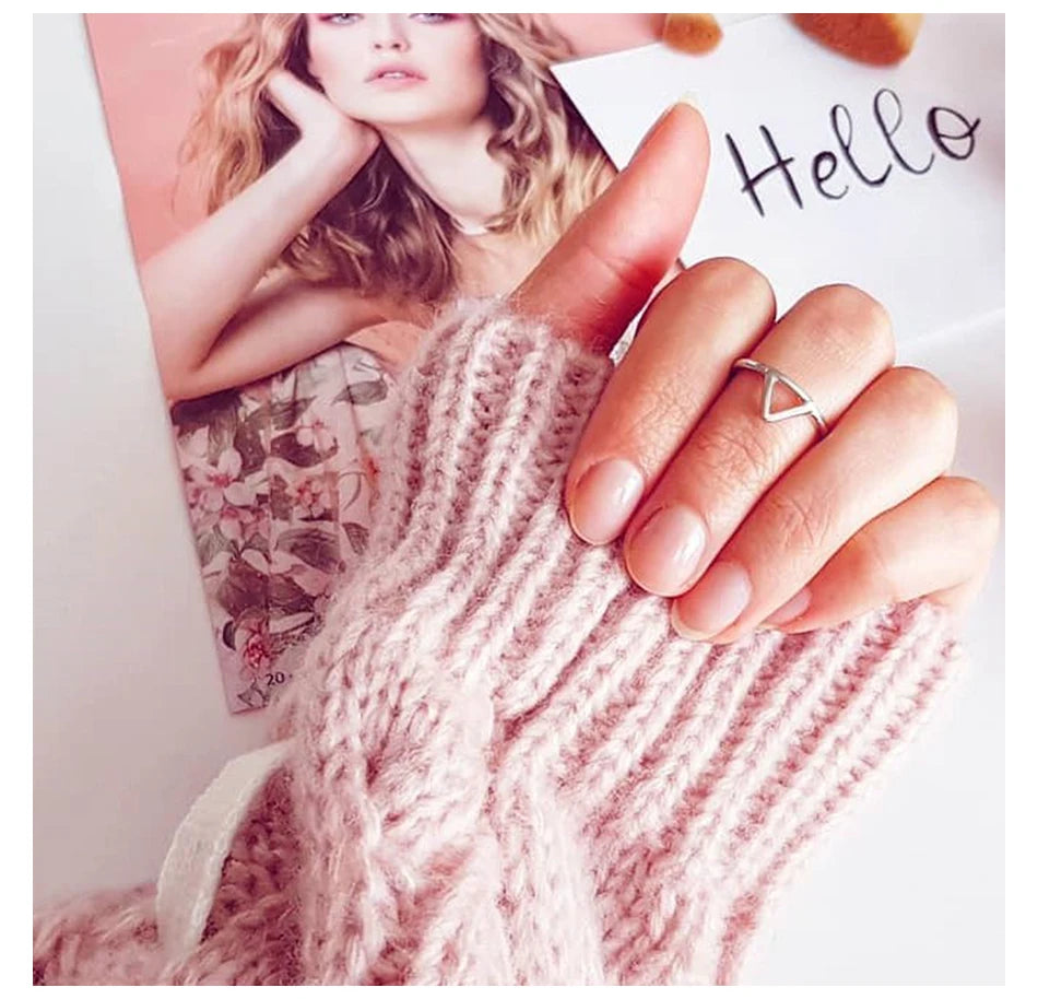 Triangle Midi Rings