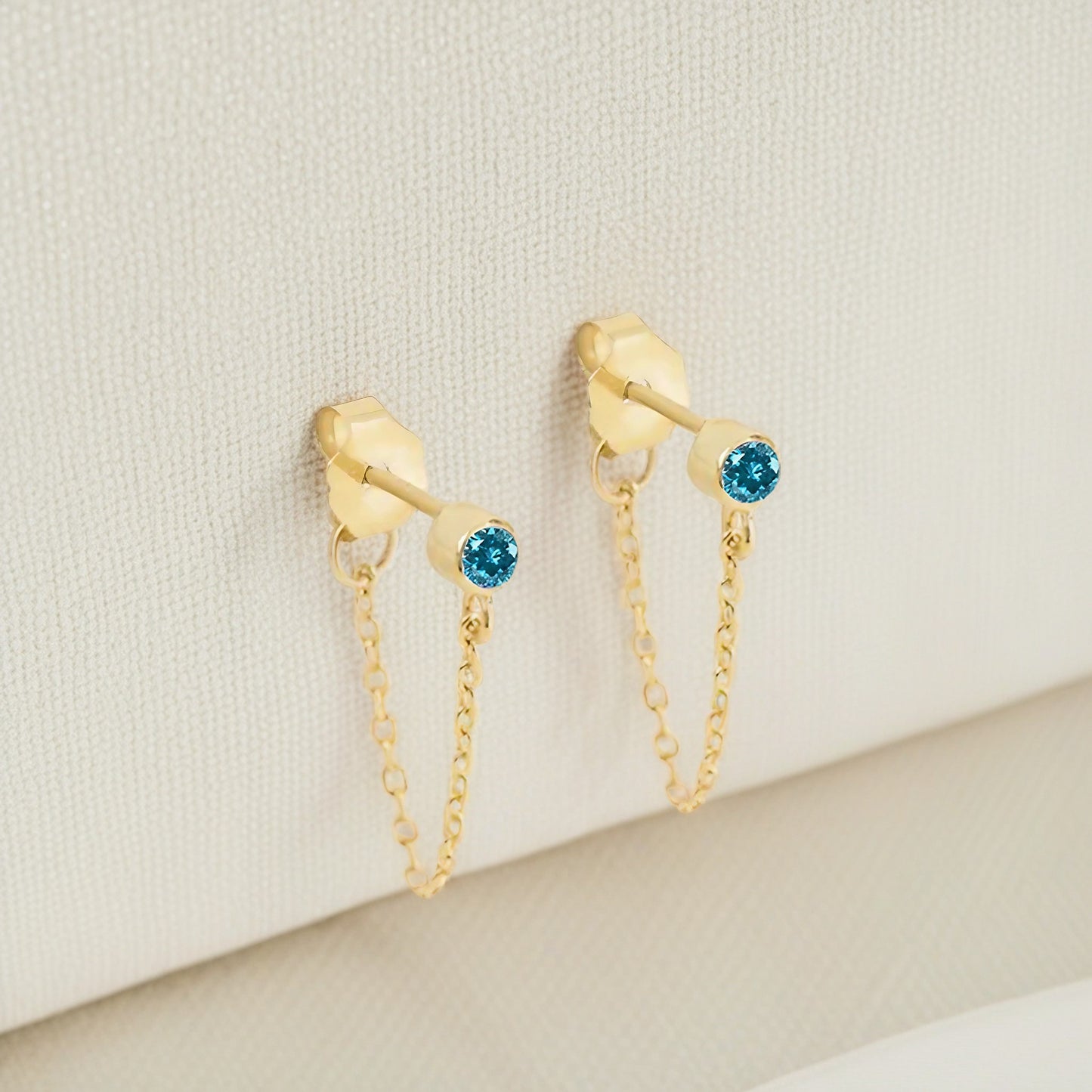 Birthstone Chain Earrings