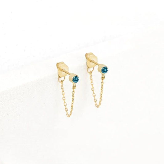 Birthstone Chain Earrings