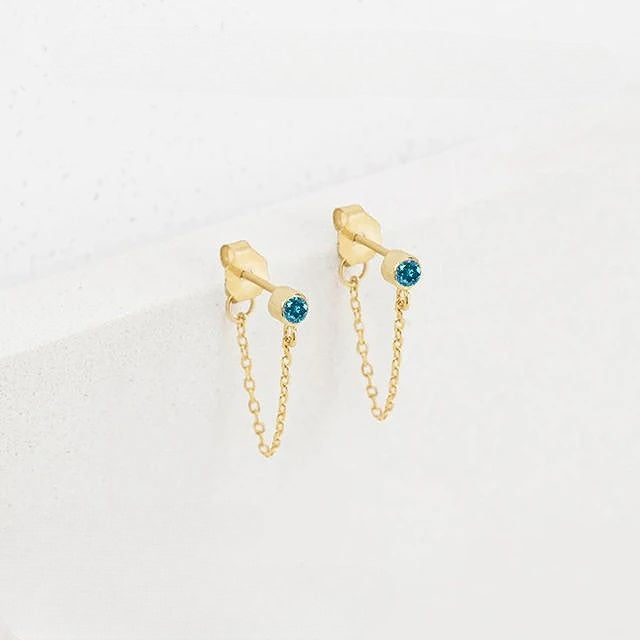 Birthstone Chain Earrings