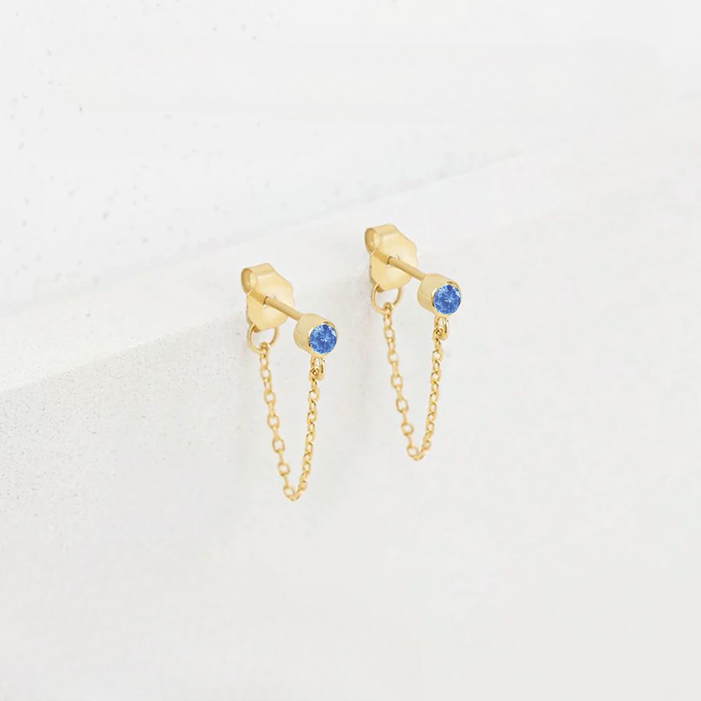 Birthstone Chain Earrings