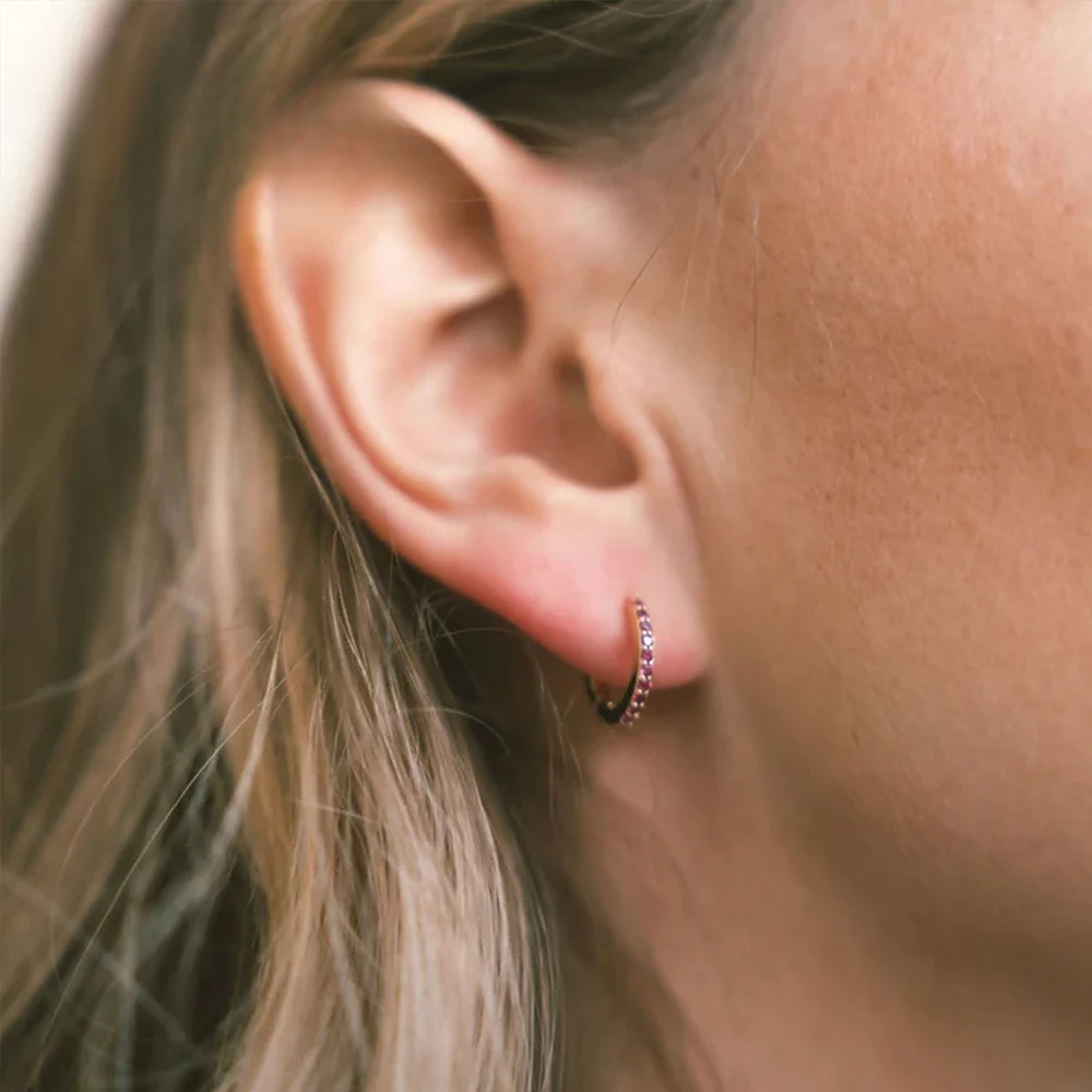 Birthstone Hoop Earrings