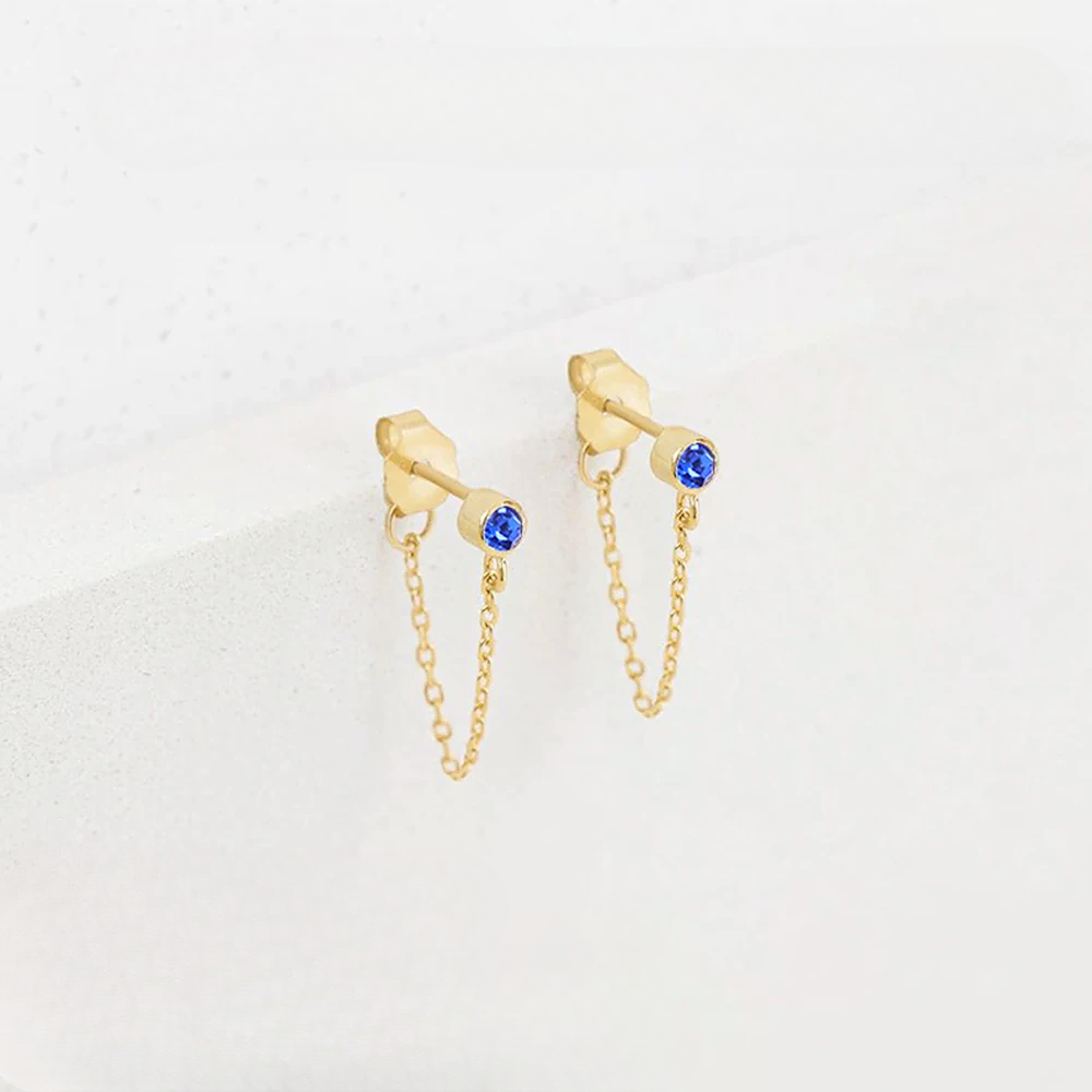 Birthstone Chain Earrings